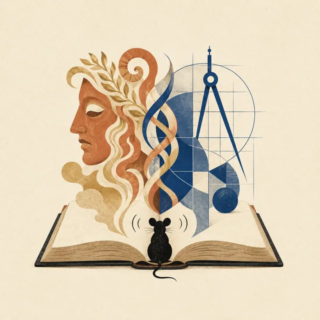 Abstract illustration evoking Vico and myth in modern thought