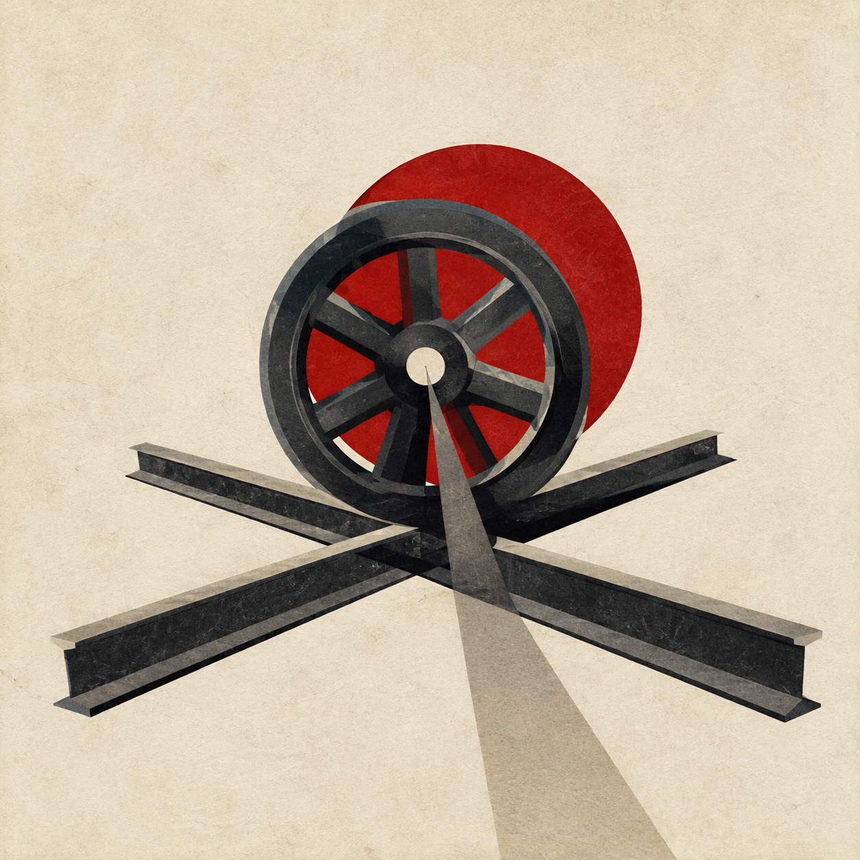 Abstract illustration evoking Soviet revolutionary cinema